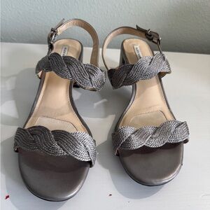 Alex Marie Elegant Silver Braided Sandals Size 10M